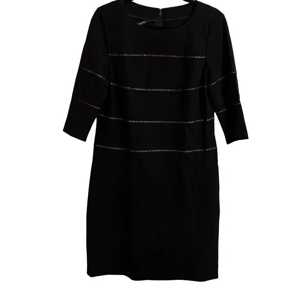 Per Se Black 3/4 Sleeve Office Dress, Women’s Size 10